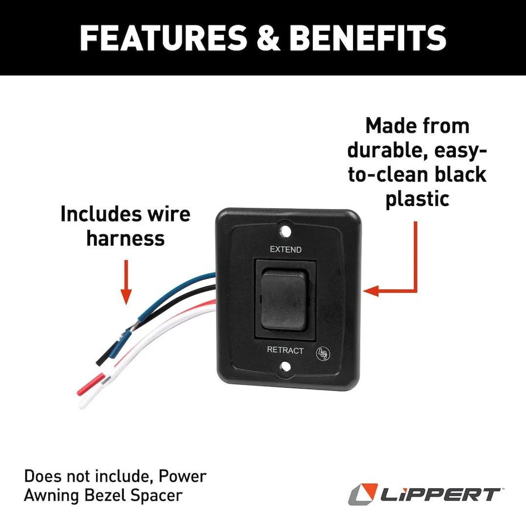 285500 – LIPPERT COMP Awning Switch, For Solera Power Awnings Black - view 2